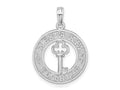 FJC Finejewelers 925 Sterling Silver Rhodium Plated Textured Siesta Key,FL with Key Charm 25 x 18 mm