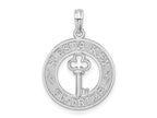 FJC Finejewelers 925 Sterling Silver Rhodium Plated Textured Siesta Key,FL with Key Charm 25 x 18 mm