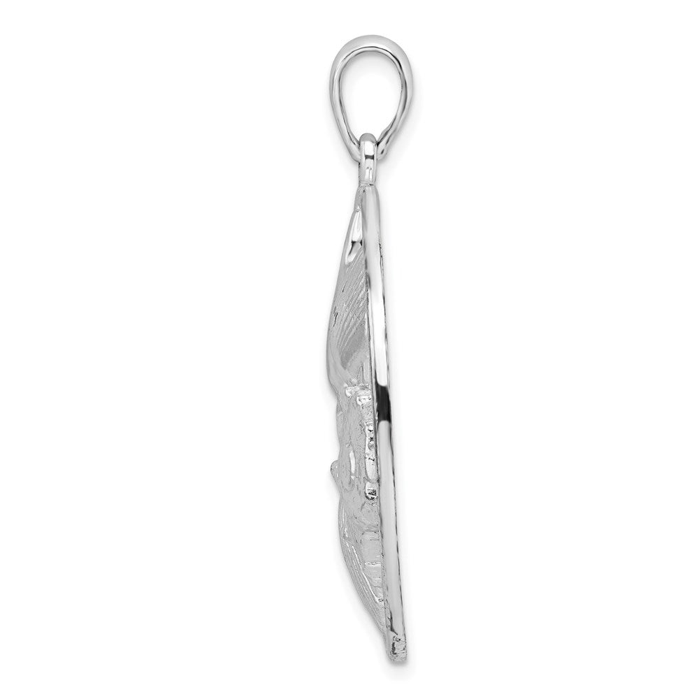 FJC Finejewelers 925 Sterling Silver Polished Shells in Circle Charm 38 x 28 mm