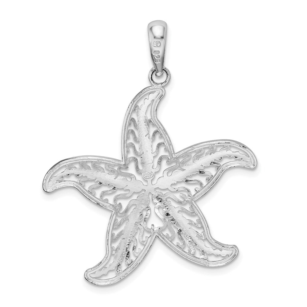 FJC Finejewelers 925 Sterling Silver Polished Filigree Starfish Charm 29 x 31 mm