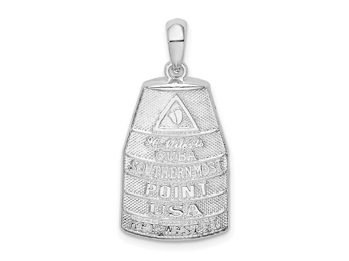 FJC Finejewelers 925 Sterling Silver Rhodium Plated Polished Large Key West USA Charm 28 x 13 mm