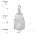 FJC Finejewelers 925 Sterling Silver Rhodium Plated Polished Small Key West USA Charm 22 x 10 mm
