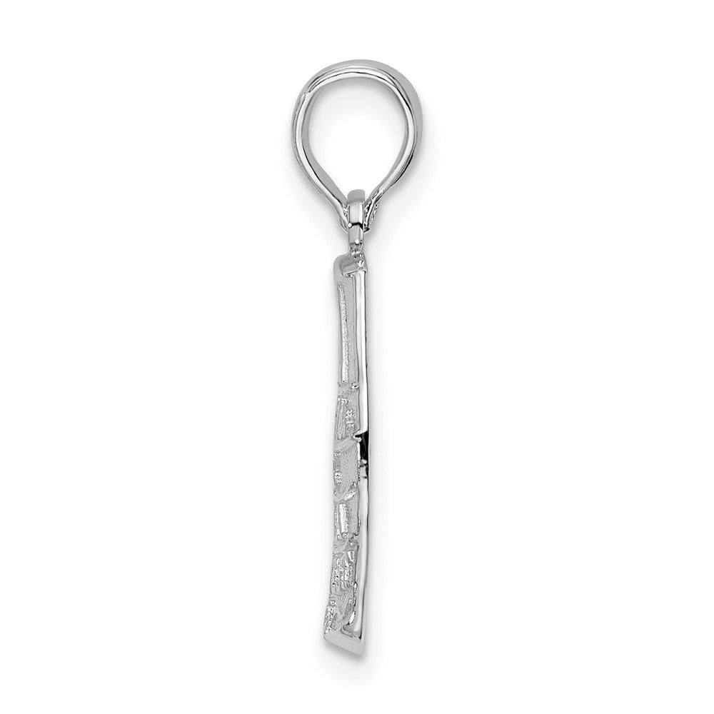 FJC Finejewelers 925 Sterling Silver Rhodium Plated Polished Small Key West USA Charm 22 x 10 mm