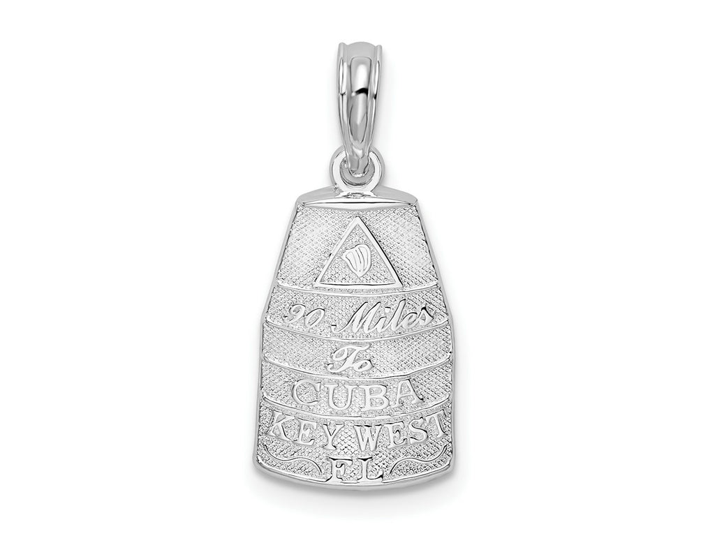 FJC Finejewelers 925 Sterling Silver Rhodium Plated Polished Small Key West USA Charm 22 x 10 mm