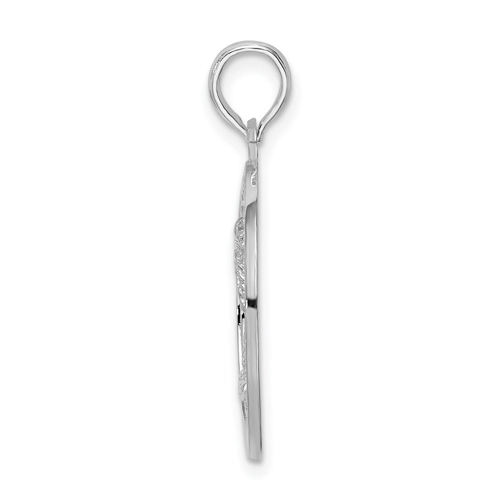 FJC Finejewelers 925 Sterling Silver Rhodium Plated Textured Key West with Palm Tree Charm 26 x 18 mm