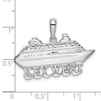 FJC Finejewelers 925 Sterling Silver Rhodium Plated Polished Key West Cruise Ship Charm 23 x 31 mm