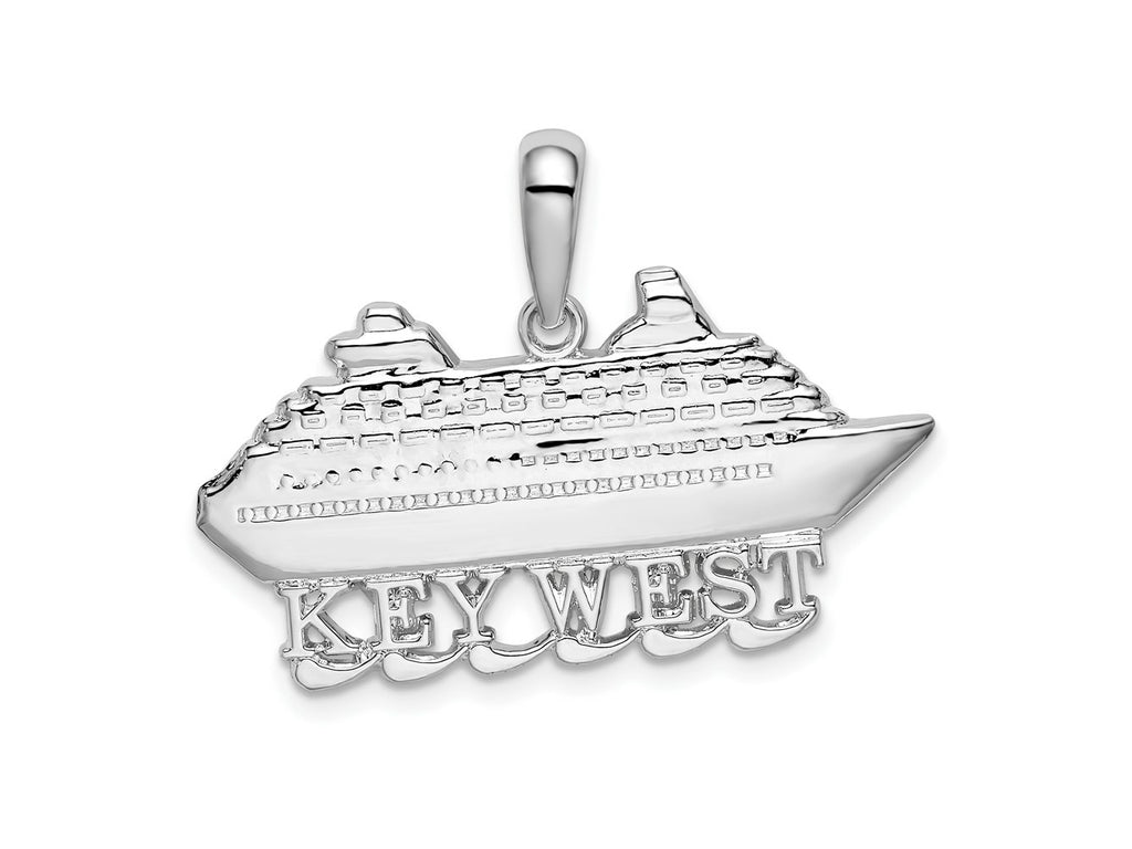 FJC Finejewelers 925 Sterling Silver Rhodium Plated Polished Key West Cruise Ship Charm 23 x 31 mm