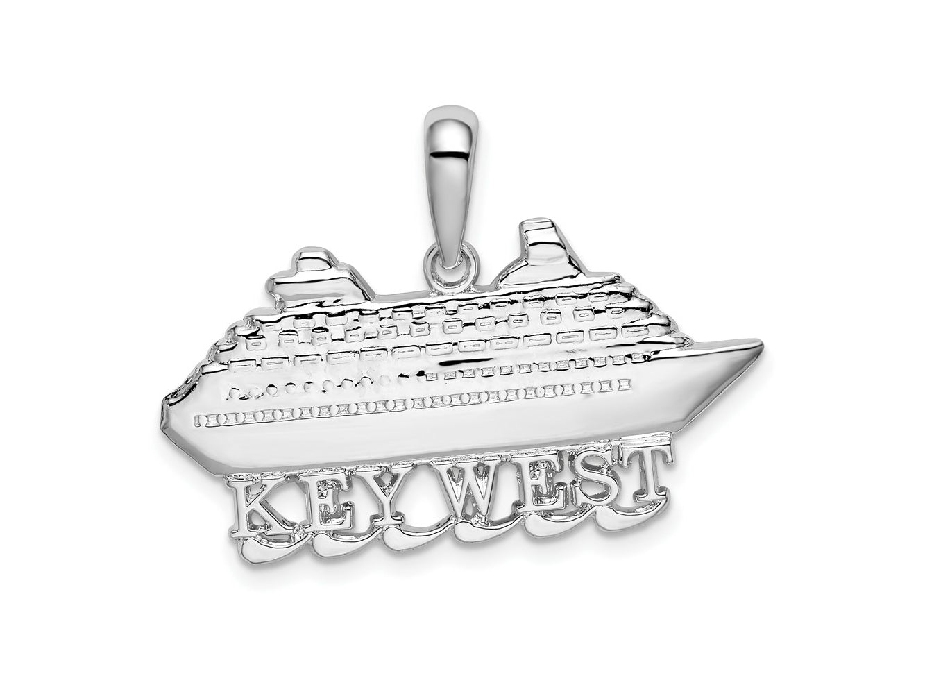 FJC Finejewelers 925 Sterling Silver Rhodium Plated Polished Key West Cruise Ship Charm 23 x 31 mm