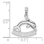 FJC Finejewelers 925 Sterling Silver Rhodium Plated Polished Key West Dolphin Charm 21 x 17 mm