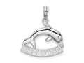 FJC Finejewelers 925 Sterling Silver Rhodium Plated Polished Key West Dolphin Charm 21 x 17 mm