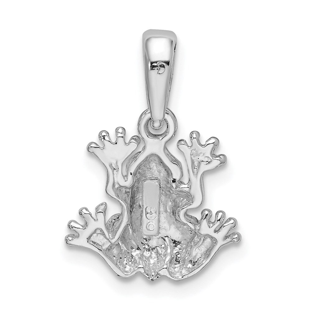 FJC Finejewelers 925 Sterling Silver Rhodium Plated Polished Frog Charm 20 x 13 mm