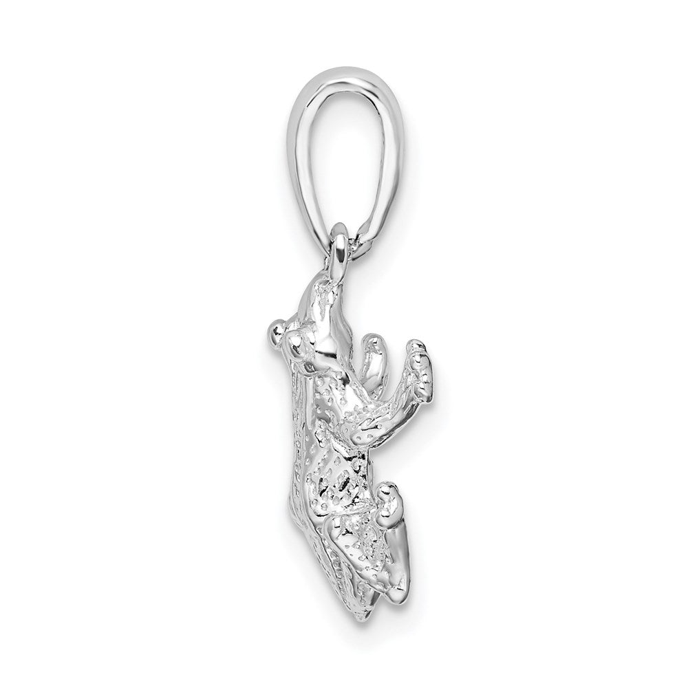 FJC Finejewelers 925 Sterling Silver Rhodium Plated Polished Frog Charm 21 x 11 mm