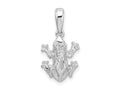 FJC Finejewelers 925 Sterling Silver Rhodium Plated Polished Frog Charm 21 x 11 mm