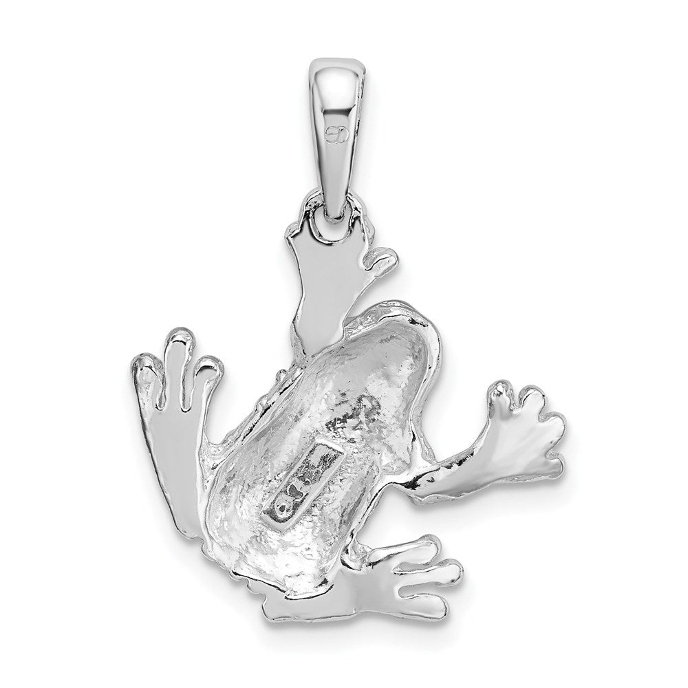 FJC Finejewelers 925 Sterling Silver Polished/Texture Frog Hanging by Leg Charm 25 x 20 mm