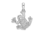 FJC Finejewelers 925 Sterling Silver Polished/Texture Frog Hanging by Leg Charm 25 x 20 mm