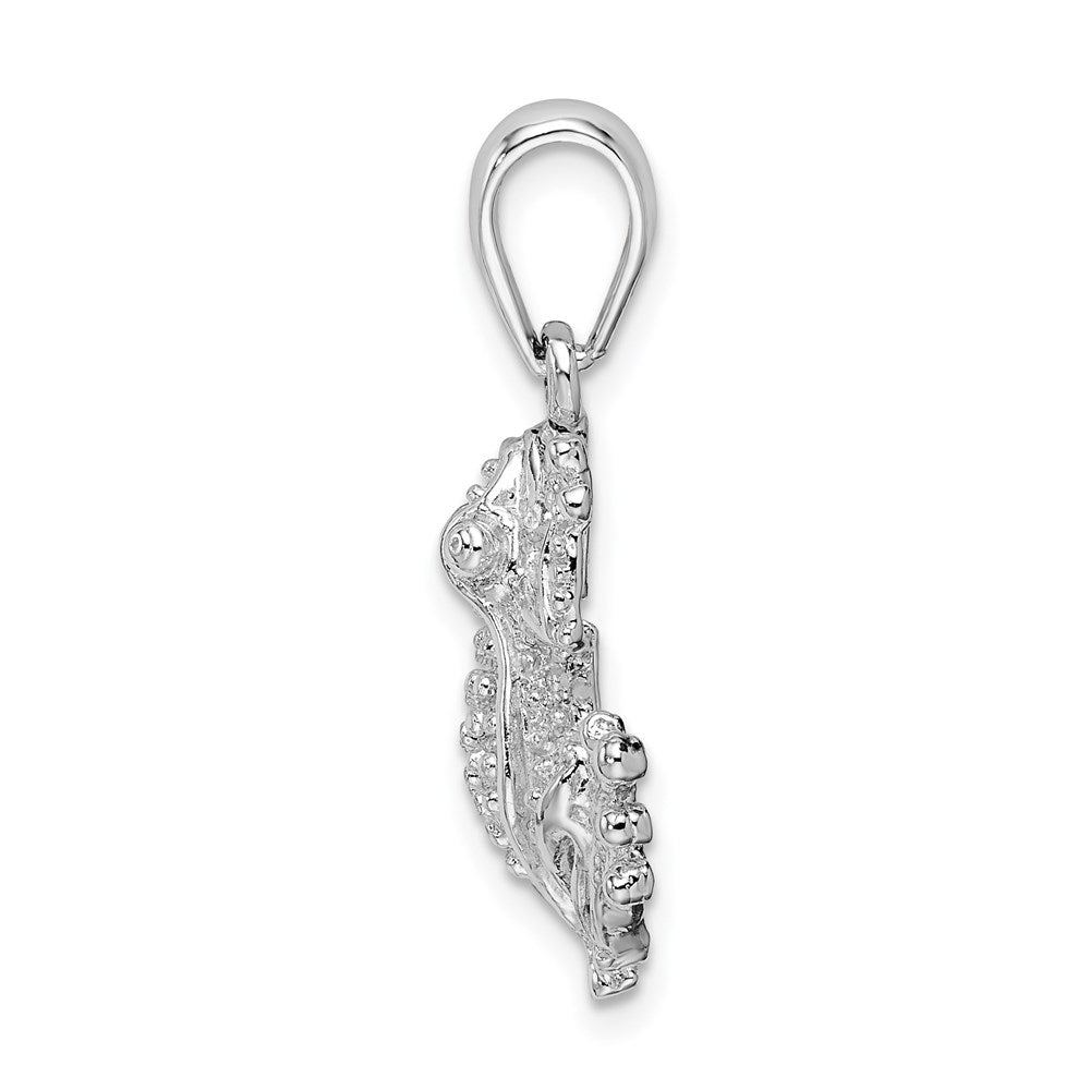 FJC Finejewelers 925 Sterling Silver Rhodium Plated Polished Frog Charm 27 x 22 mm