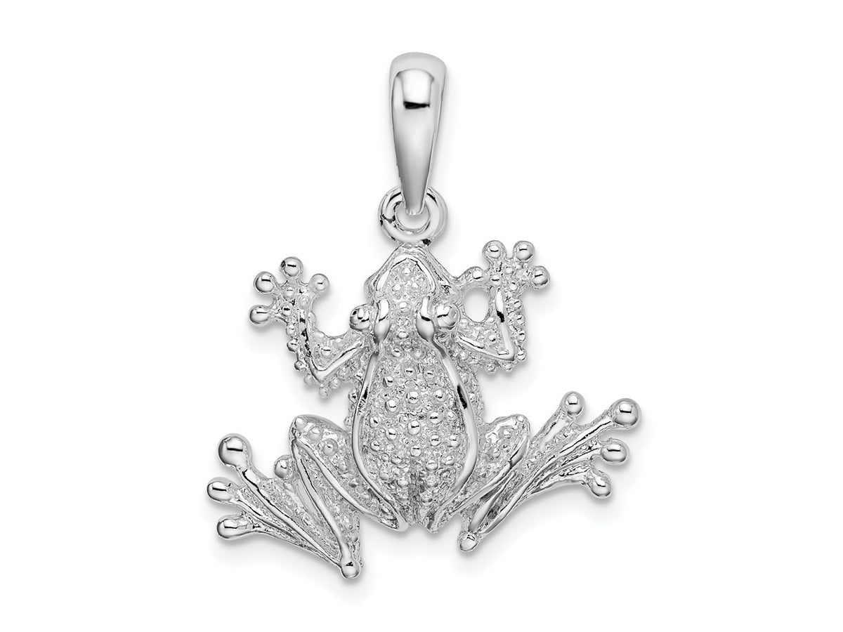 FJC Finejewelers 925 Sterling Silver Rhodium Plated Polished Frog Charm 27 x 22 mm