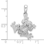 FJC Finejewelers 925 Sterling Silver Rhodium Plated Polished Bug Eyed Frog Charm 28 x 20 mm