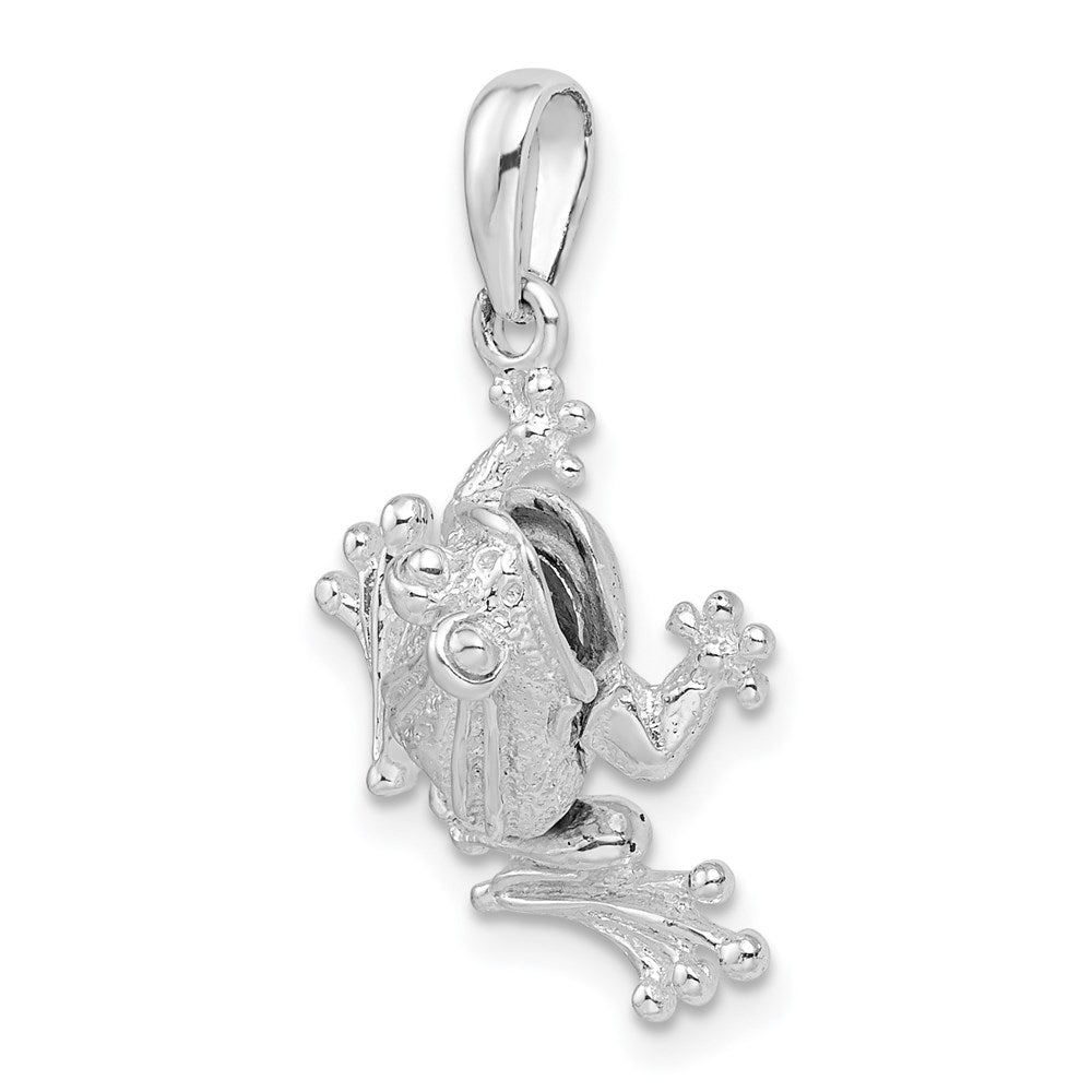 FJC Finejewelers 925 Sterling Silver Rhodium Plated Polished Bug Eyed Frog Charm 28 x 20 mm