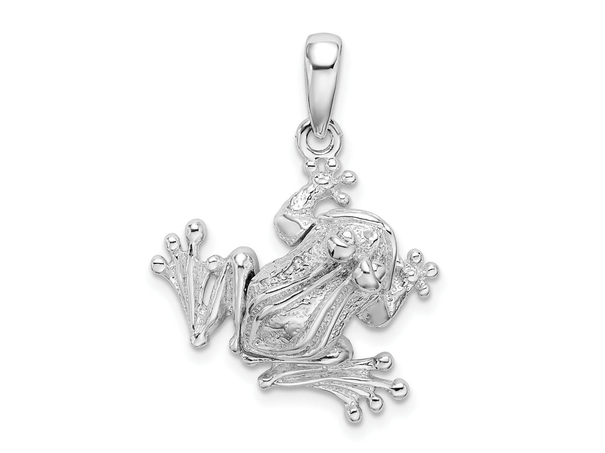 FJC Finejewelers 925 Sterling Silver Rhodium Plated Polished Bug Eyed Frog Charm 28 x 20 mm