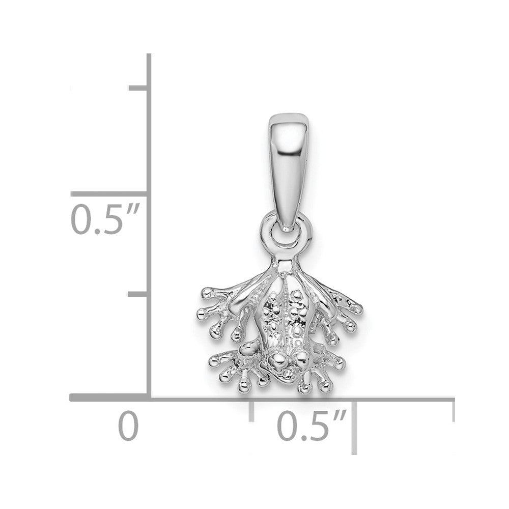 FJC Finejewelers 925 Sterling Silver Rhodium Plated Polished Mini Frog Charm 17 x 10 mm