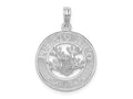 FJC Finejewelers 925 Sterling Silver Rhodium Plated Polished Puerto Rico Circle Frog Charm 25 x 18 mm