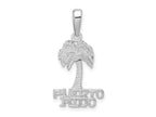 FJC Finejewelers 925 Sterling Silver Rhodium Plated Polished Puerto Rico Palm Tree Charm 26 x 13 mm