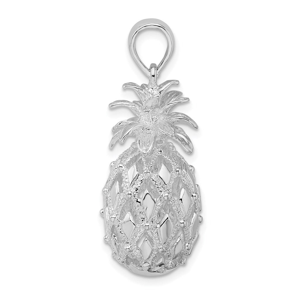 FJC Finejewelers 925 Sterling Silver Rhodium Plated Polish 3D Cut-out Lg Pineapple Charm 33 x 13 mm