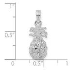 FJC Finejewelers 925 Sterling Silver Rhodium Plated Polish 3D Cut-out Sm Pineapple Charm 23 x 8 mm