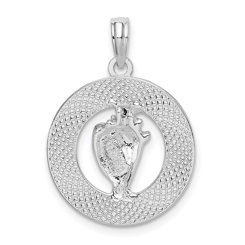 FJC Finejewelers 925 Sterling Silver Rhodium Plated Polished Bahamas Circle with Shell Charm 25 x 17 mm