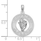 FJC Finejewelers 925 Sterling Silver Rhodium Plated Polished Bahamas Circle with Shell Charm 25 x 17 mm