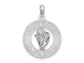 FJC Finejewelers 925 Sterling Silver Rhodium Plated Polished Bahamas Circle with Shell Charm 25 x 17 mm