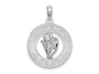FJC Finejewelers 925 Sterling Silver Rhodium Plated Polished Bahamas Circle with Shell Charm 25 x 17 mm