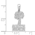FJC Finejewelers 925 Sterling Silver Rhodium Plated Polished South Beach Palm Tree Charm 26 x 12 mm