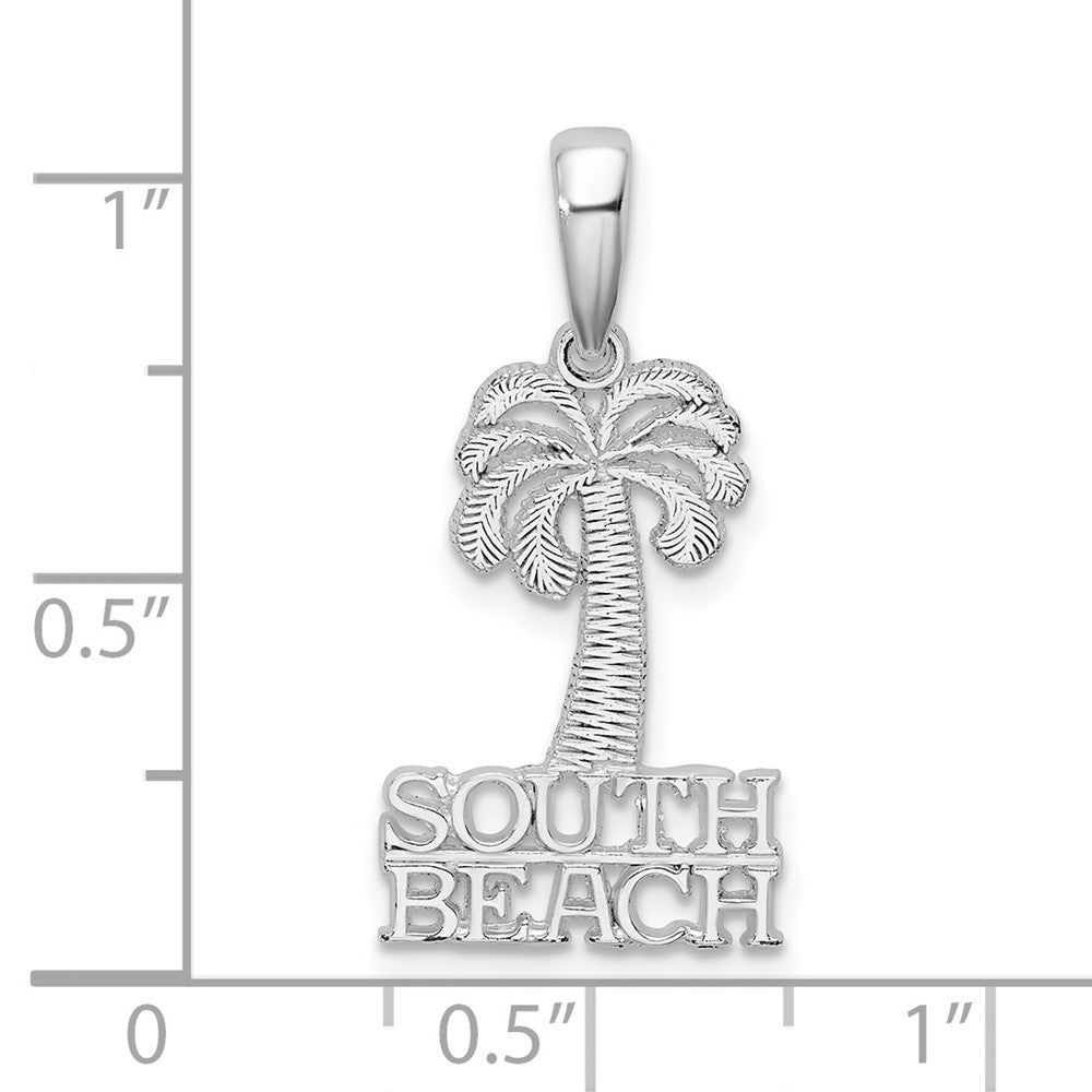 FJC Finejewelers 925 Sterling Silver Rhodium Plated Polished South Beach Palm Tree Charm 26 x 12 mm