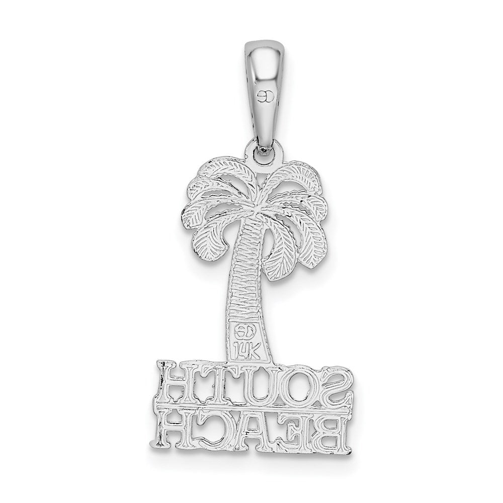 FJC Finejewelers 925 Sterling Silver Rhodium Plated Polished South Beach Palm Tree Charm 26 x 12 mm