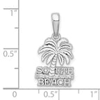FJC Finejewelers 925 Sterling Silver Rhodium Plated Polished South Beach Palm Tree Charm 23 x 12 mm