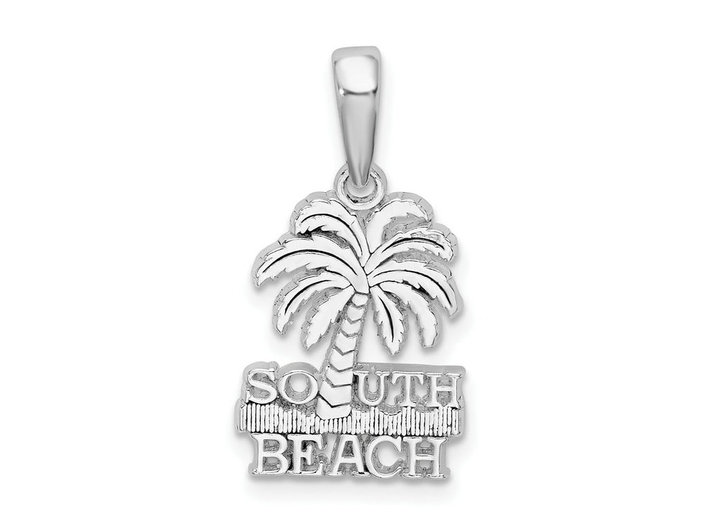 FJC Finejewelers 925 Sterling Silver Rhodium Plated Polished South Beach Palm Tree Charm 23 x 12 mm