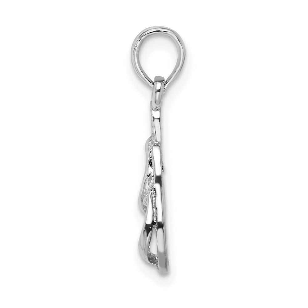 FJC Finejewelers 925 Sterling Silver Rhodium Plated Polished 3D Flip-flops Charm 22 x 9 mm