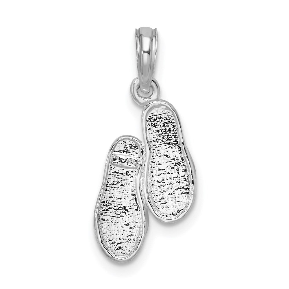 FJC Finejewelers 925 Sterling Silver Rhodium Plated Polished 3D Flip-flops Charm 22 x 9 mm