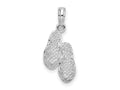 FJC Finejewelers 925 Sterling Silver Rhodium Plated Polished 3D Flip-flops Charm 22 x 9 mm