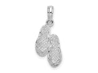 FJC Finejewelers 925 Sterling Silver Rhodium Plated Polished 3D Flip-flops Charm 22 x 9 mm