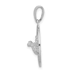 FJC Finejewelers 925 Sterling Silver Rhodium Plated Polished Antigua,W.I. Circle Frog Charm 27 x 18 mm