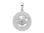 FJC Finejewelers 925 Sterling Silver Rhodium Plated Polished Antigua,W.I. Circle Frog Charm 27 x 18 mm