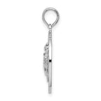 FJC Finejewelers 925 Sterling Silver Rhodium Plated Polished Bonaire Circle with Turtle Charm 24 x 17 mm