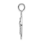 FJC Finejewelers 925 Sterling Silver Rhodium Plated Polished Bonaire Circle Flamingo Charm 24 x 17 mm