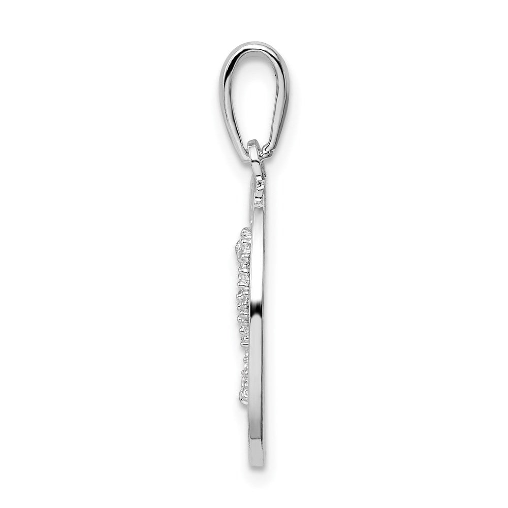 FJC Finejewelers 925 Sterling Silver Rhodium Plated Polished Bonaire Circle Seahorse Charm 28 x 19 mm