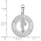 FJC Finejewelers 925 Sterling Silver Rhodium Plated Polished Bonaire Circle Seahorse Charm 28 x 19 mm