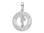 FJC Finejewelers 925 Sterling Silver Rhodium Plated Polished Bonaire Circle Seahorse Charm 28 x 19 mm