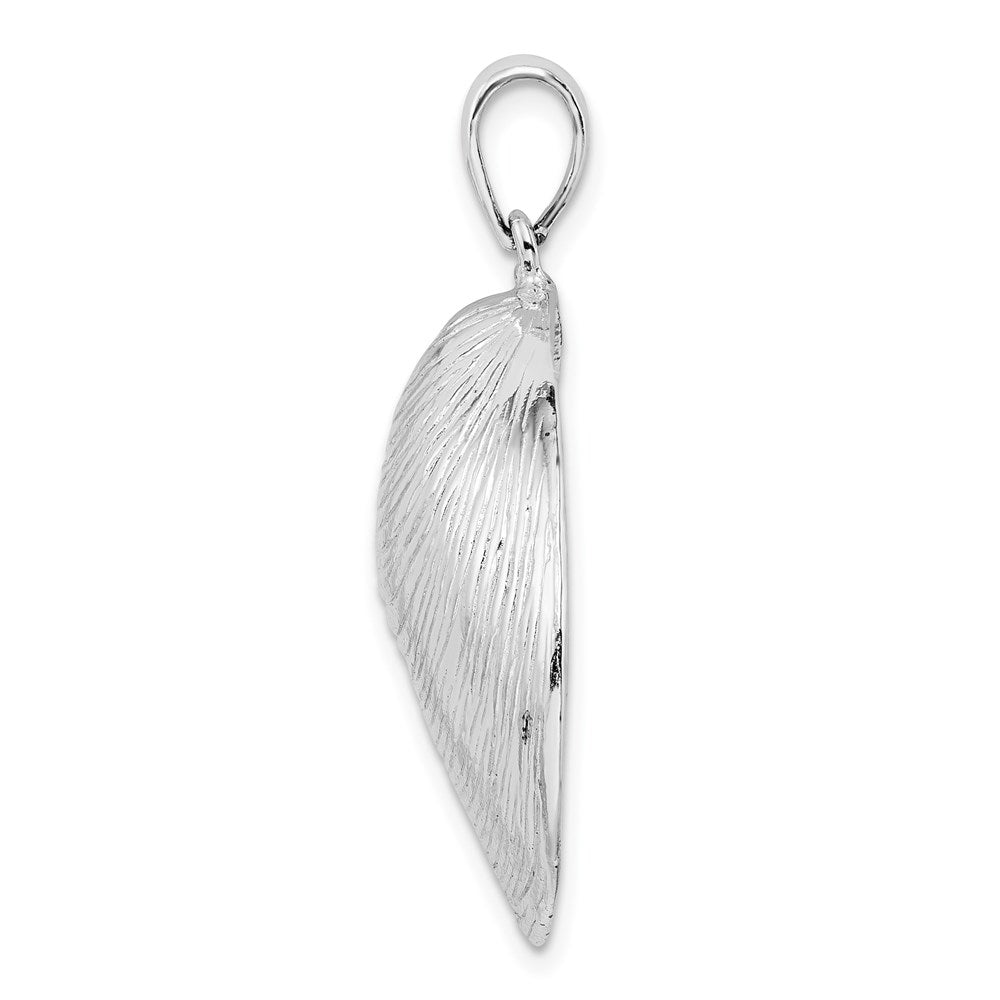 FJC Finejewelers 925 Sterling Silver Rhodium Plated Polished 3D Large Clam Shell Charm 34 x 26 mm